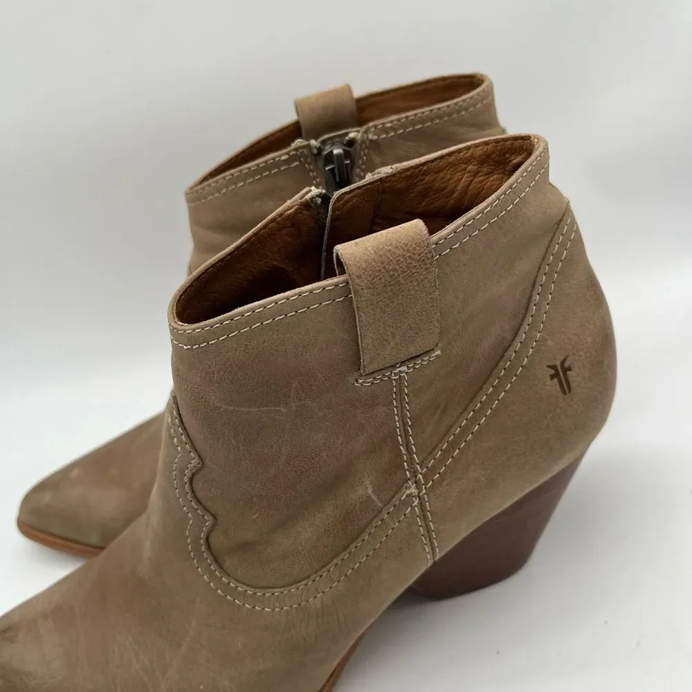 Frye Renia Leather Ankle Boots in Ash Size 10